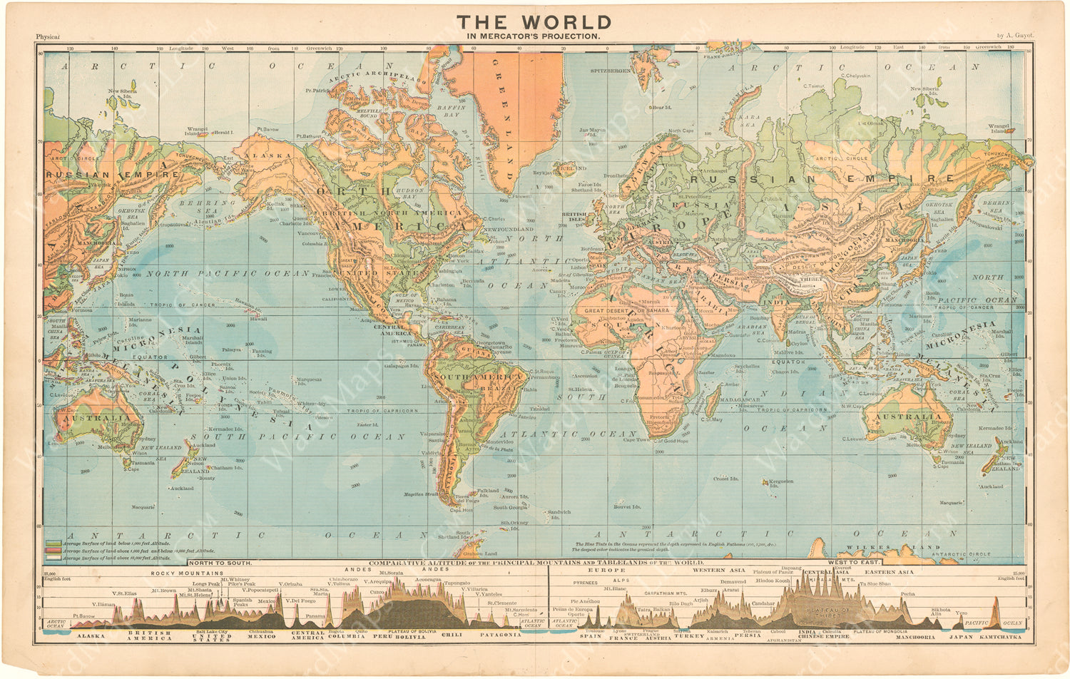 Antique World and World Hemisphere Maps