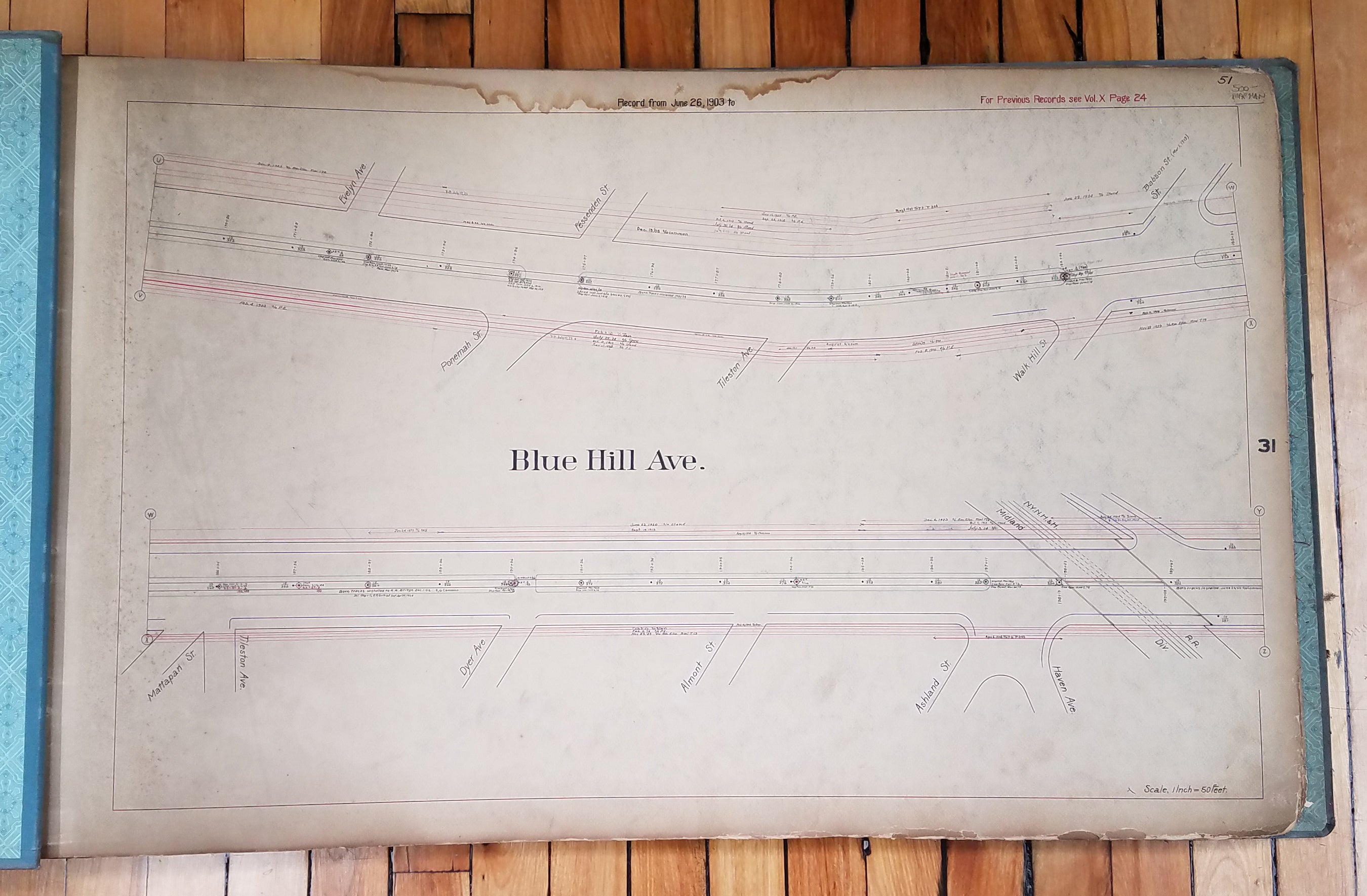 Boston Elevated Railway Co. (Massachusetts) Streetcar Overhead Wire and Pole Maps 1900-1947