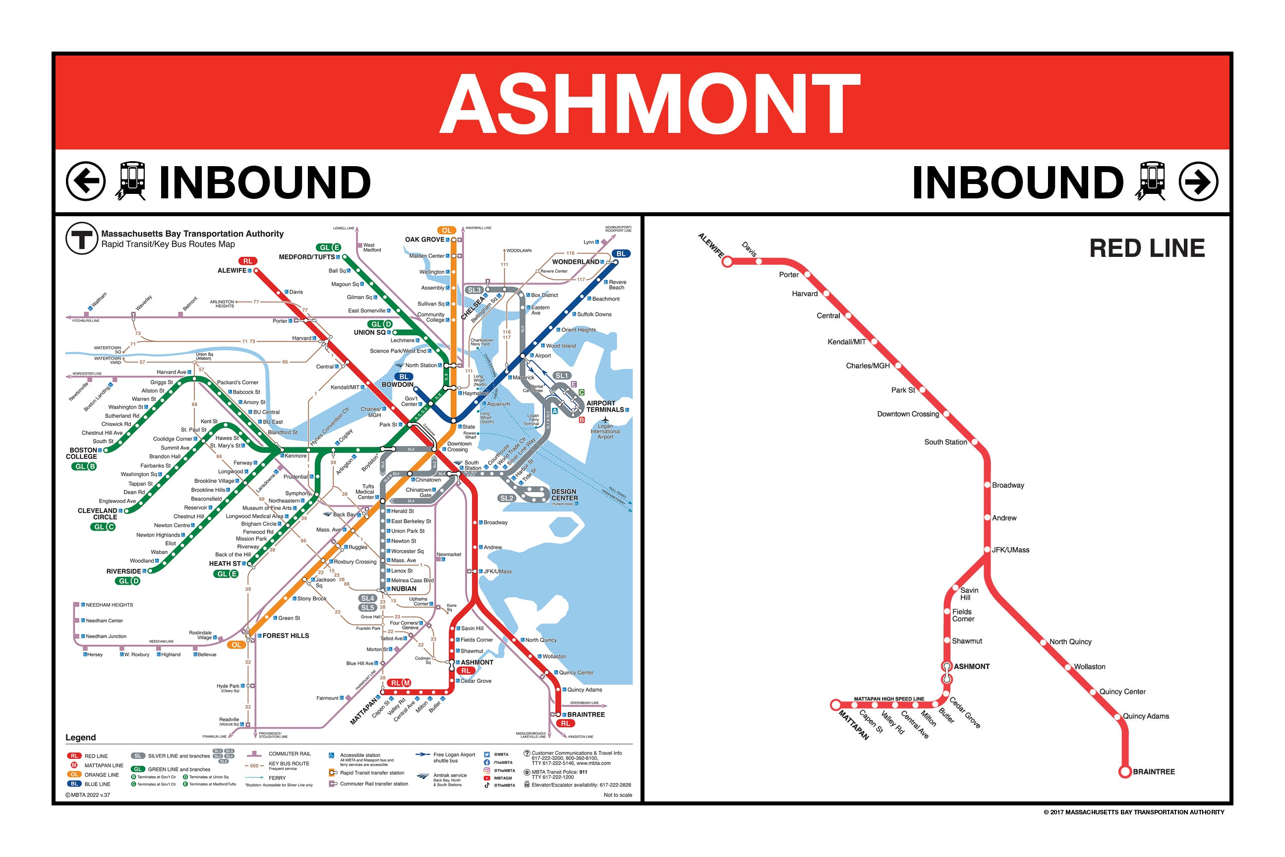 MBTA Red Line Station Panel Prints (18"x24")