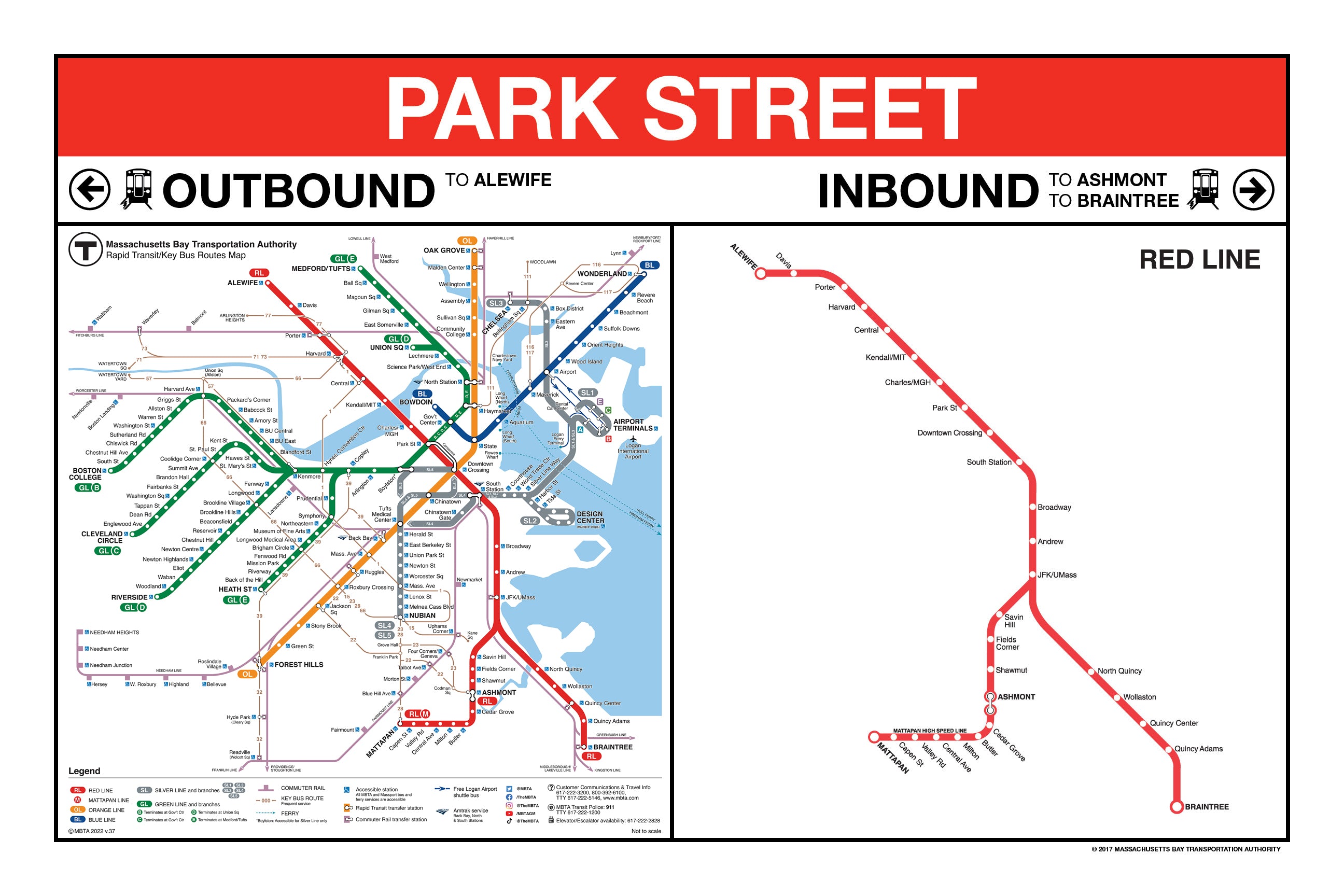 MBTA Red Line Station Panel Prints (18"x24")